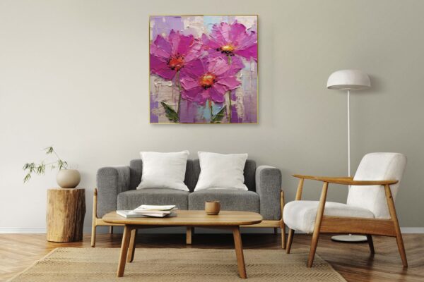 flower canvas on the wall